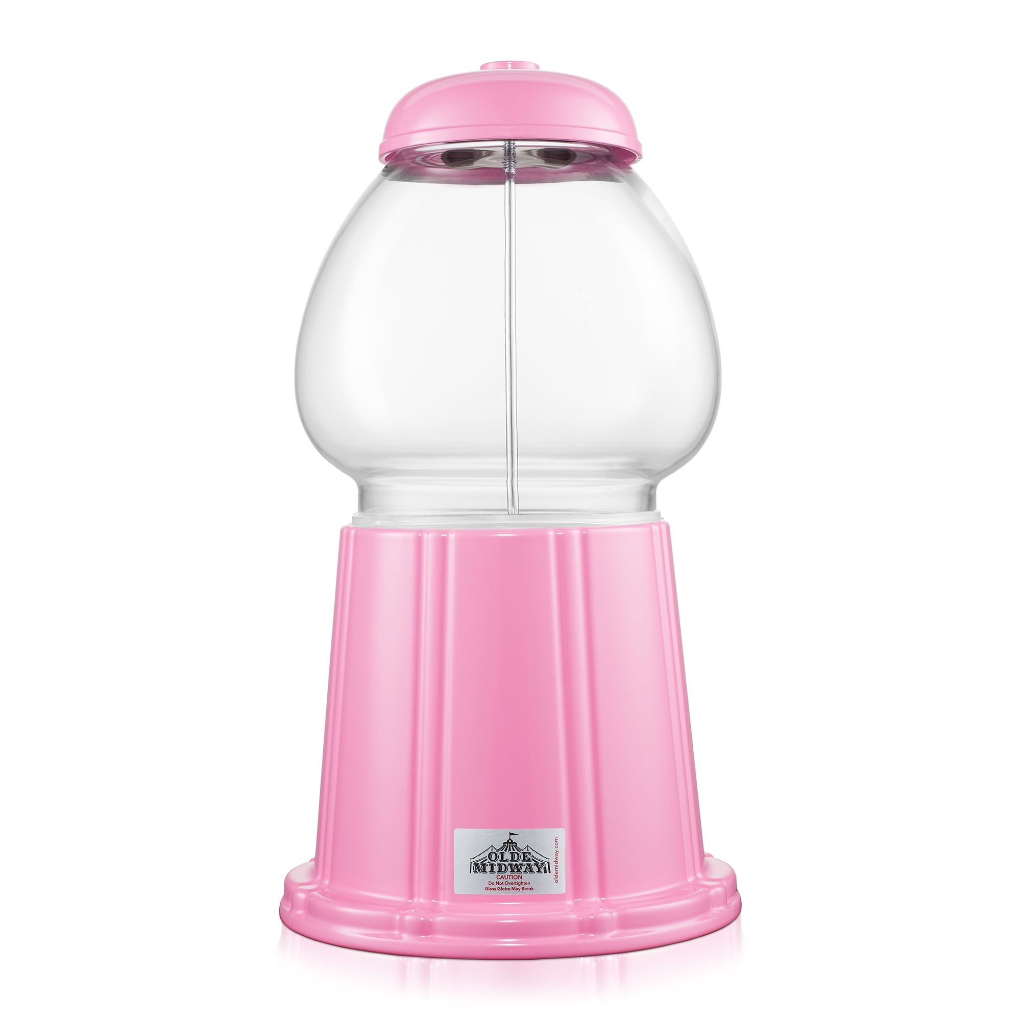 Olde Midway 12" Gumball Machine with Coin Bank - Pink, Antique-Style Bubble Gum Candy Dispenser