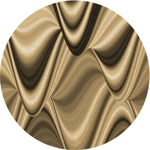 Ahgly Company Machine Washable Indoor Round Transitional Red Brown Area Rugs, 4' Round