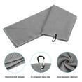 thumbnail image 4 of Uxcell 20"x16" Golf Towels Tri Fold Waffle Pattern Towels Soft Fiber with D Clip Grey 3 Pack, 4 of 5