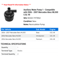 thumbnail image 2 of Auxiliary Water Pump 1 - Compatible with 2006 - 2007 Mercedes-Benz ML500 5.0L V8, 2 of 2