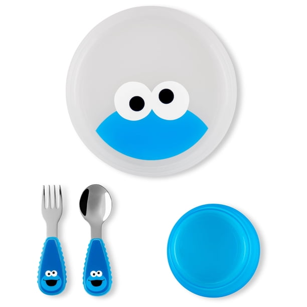 Set de Alimentación para Niños Pequeños Skip Hop Cookie Monster 4 Piezas
