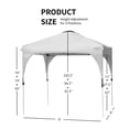 thumbnail image 2 of Patiojoy Tente à Baldaquin 8' x 8' Réglable en Hauteur Auvent Commercial Instantané avec Sac à Roulettes Portable Gris, 2 of 10