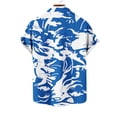 thumbnail image 3 of Mens Manga Corta Botón Abajo Camisas Gira Cuello Impresión Casual Blusa, Camisas de Verano para Hombre, 3 of 5