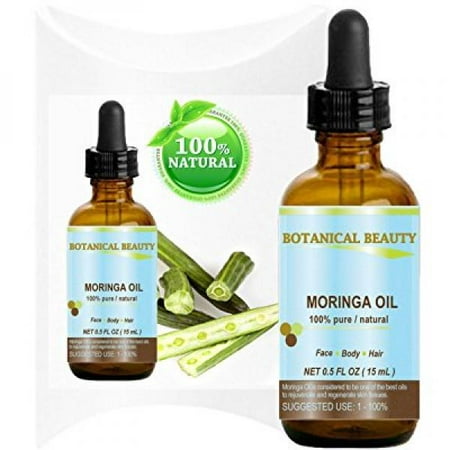 Botanical Beauty Moringa Oil for Face, Body, Hair, 0.5 fl.