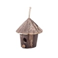 thumbnail image 5 of Rustic Handmade Natural Wood Bird House, Weathered Bark Hanging Nest Box, Decorative Garden Ornament for Wild Birds and Backyard Bird Watching, 5 of 6