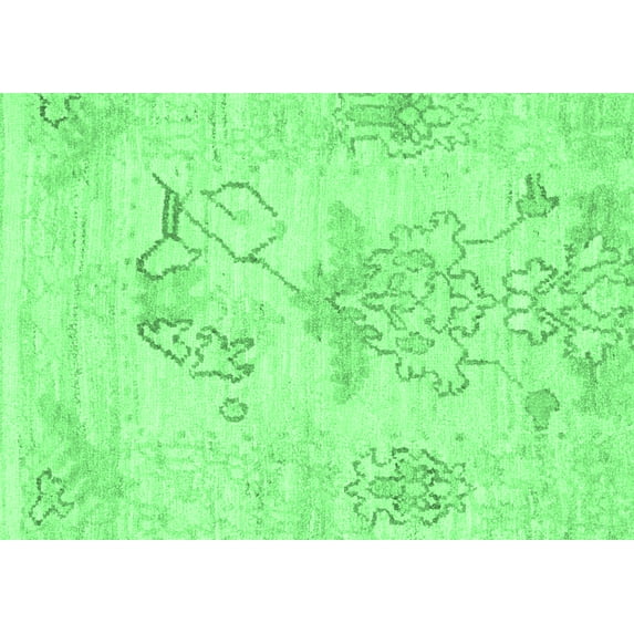 Ahgly Company Indoor Rectangle Abstract Emerald Green Modern Area Rugs, 5' x 8'