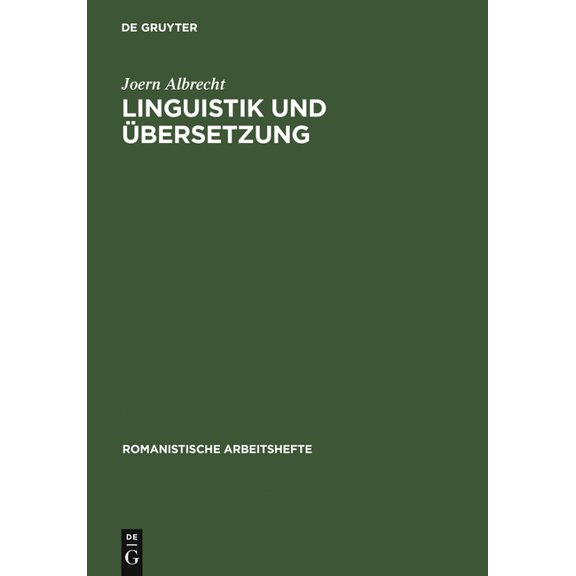Romanistische Arbeitshefte Linguistik Und Übersetzung, Book 4, (Hardcover)