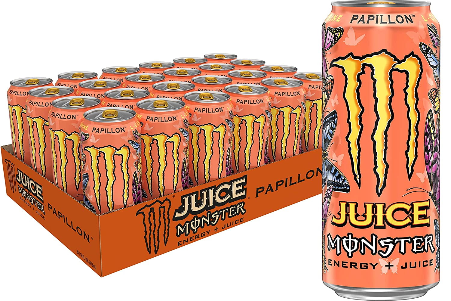 Monster Energy Juice Monster, Energy + Juice, Papillon, 16 Fl Oz (Pack