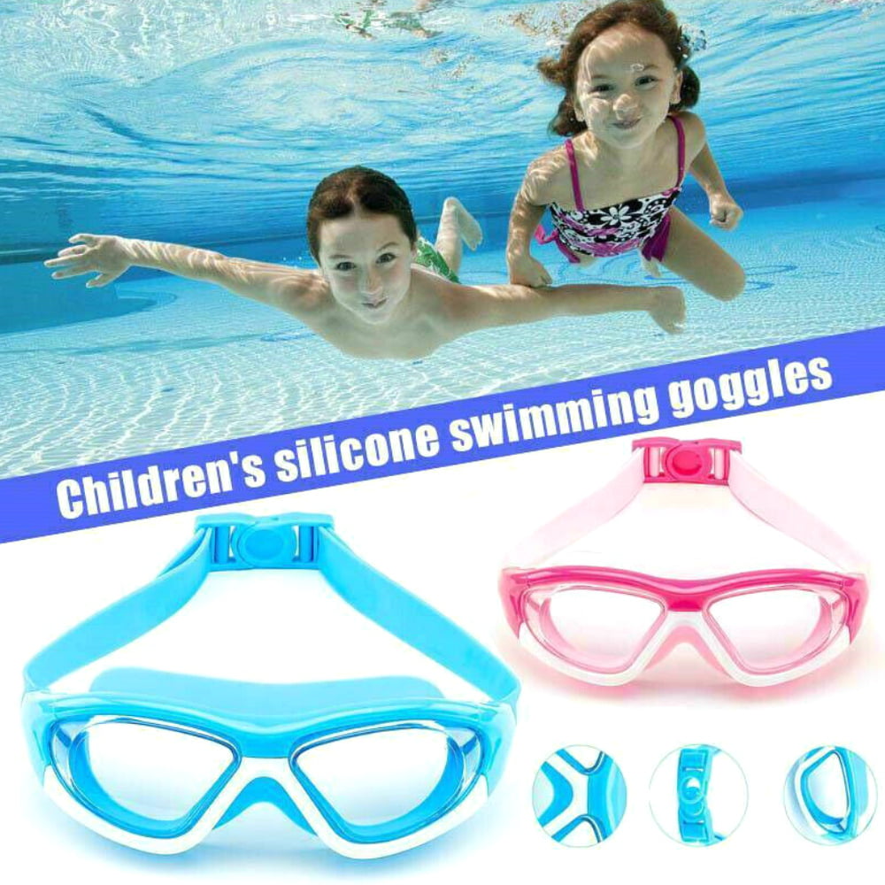 Childrens Swimming Goggles Googles Blue Childs Kids Unisex Boys Girls 