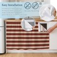 thumbnail image 4 of Oatmeal Tan Striped Sink Skirt for Bathroom, Self-Adhesive Under Sink Curtain, Farmhouse Country Minimalist Stripes Hide Pipes & Storage Fabric Cabinet Skirt Cover for Kitchen Laundry 32"x55", 4 of 8