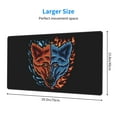 thumbnail image 4 of DouZhe Large Mouse Pad, Red Blue Angry Wolf Non-Slip Waterproof Rubber Keyboard Office Desk Pads Mousepad, 29.5 x 15.8 inches 3mm Thick, 4 of 7