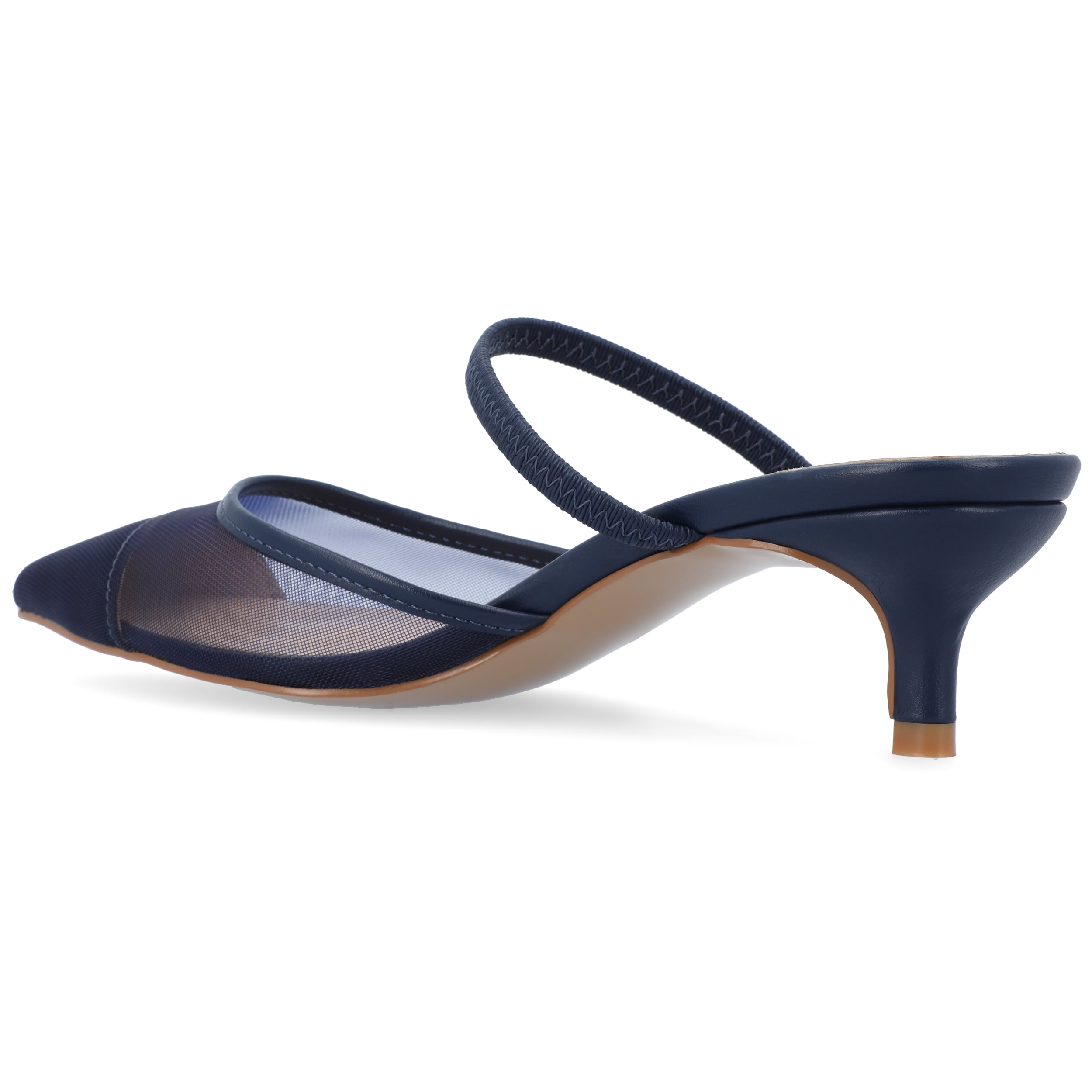 Journee Womens Allana Slip On Kitten Heel Mule Pumps