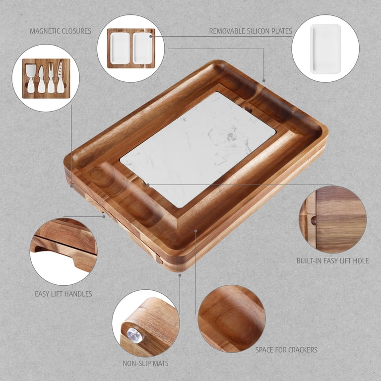 Hecef Premium Acacia Wood Charcuterie Board Set with Accessories photo 3