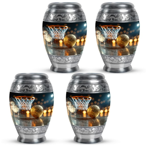 KARYLIZ Basketball Urn - Mini Urns For Human Ashes Set 4 - Small Urns For Human Ashes Keepsake - Cremation Urn Human Ashes - Urns for Ashes Adult Male