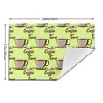 thumbnail image 3 of XMXT 6 Pcs Woven Placemats, Cartoon Coffee Green Graffiti Stain Resistant Anti-Skid Placemat for Kitchen Table, 12 x 18 inches, 3 of 6