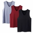 thumbnail image 2 of 3 Pack Women's Plus Size V-neck Tank Top, Pure Color Sleeveless Workout Tank for Women, Soft Stretchy Summer Vest Shirt, Women's Sleeveless Athletic Tank Top for Running Hiking Beach, 2 of 3