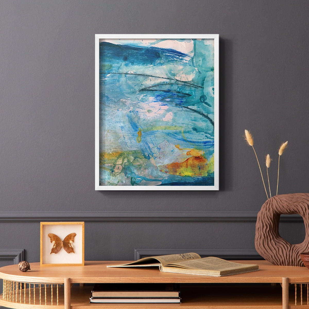 Spring Winds V in White Solid Wood 11 x 14 Framed Print
