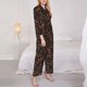 thumbnail image 3 of Fotbe Floral Conjunto de Pijama de Manga Larga para Mujer con Estampado, Ropa de Dormir de 2 Piezas, Conjunto de Casa Suave y Cómodo con Bolsillos-Large, 3 of 7