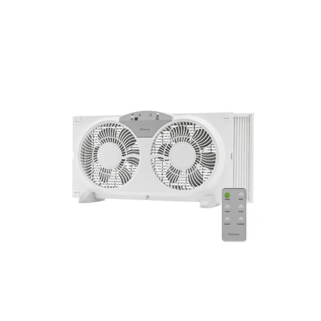 

9 in. Twin-Blade 3-Speed White Digital Window Fan with Remote Control