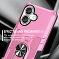 thumbnail image 6 of Phone Case for iPhone 16 Plus Case, iPhone 16 Plus Phone Case Built in 360 Rotating Ring Stand, Luxury Heavy Duty Armor Hard PC Soft TPU Slim Phone Case for iPhone 16 Plus - Pink, 6 of 10