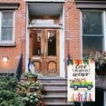 thumbnail image 5 of Pride Garden Flag LOVE ALWAYS WIN 12"x18" double Sided Burlap LGBTQ Rainbow Flag Small , Gay Flag Garden Flag for Yard Lawn Home Door Decor, 5 of 6