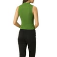 thumbnail image 3 of INSPIRE CHIC Women's Top Sleeveless Mock Neck Sweater Fitting Knit Basic Vest Tank Tops S Green, 3 of 5