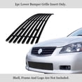 thumbnail image 2 of APS Premium Stainless Steel Black 8X6 Horizontal Billet Grille Insert Compatible with Nissan Altima 2005-2006 SER Model Only Lower Bumper N19-J86256N, 2 of 7