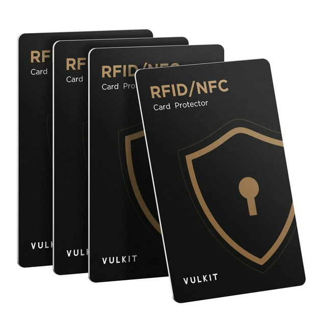 Protectores de tarjetas VULKIT con bloqueo RFID, paquete de 4 unidades, NFC