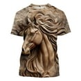thumbnail image 5 of ALLLIST Dressy Tops for Men Brown Crew Neck Short Sleeve Horse Loose Graphic Printed Gift T-Shirts Shirts for Men, 5 of 6