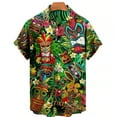 thumbnail image 2 of Camisa Tiki Moai para hombre, ropa con estampado 3D, camisas hawaianas, blusas con gráficos de calaveras de terror de civilización vintage, camisas casuales Y2k Aloha, 2 of 4