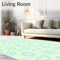 thumbnail image 2 of ODIKA 2'x3' Machine Washable Non-Slip Area Rug, Storybook Whimsical ABC Interlocking Pastel Doodle High Traffic Rug, Light Green, 687791, 2 of 7
