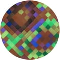 thumbnail image 1 of Ahgly Company Tapis d'Intérieur Lavable en Machine Carré Vert Transitionnel, 3 Pieds Carré, 1 of 7