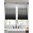 thumbnail image 2 of Black Grey Ombre Sheer Curtains 54 Inch Length 2 Panels Set, Modern Abstract Art Texture Voile Window Treatment Rod Pocket Short Kitchen Curtains Drapes for Bedroom 52"x54"x2, 2 of 7