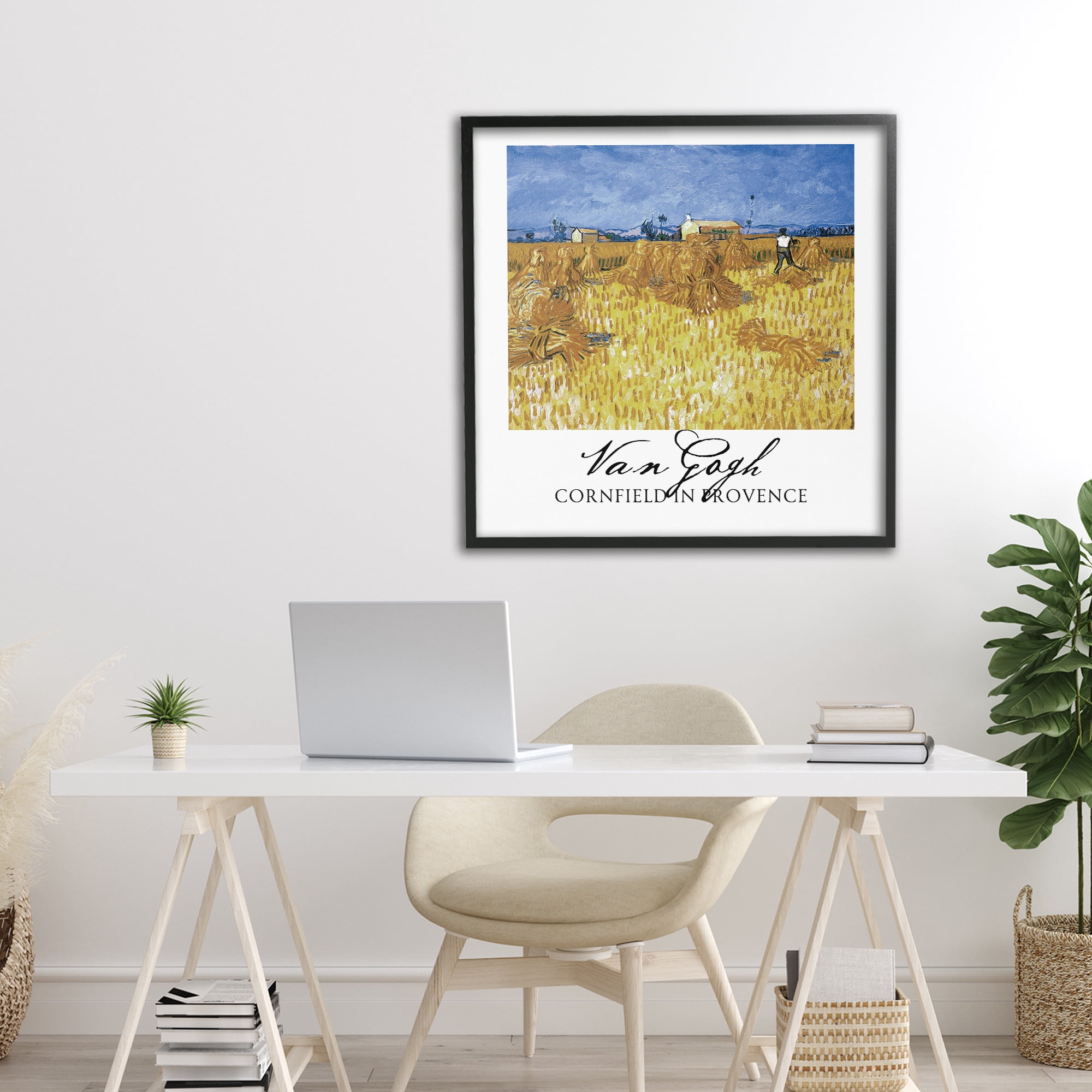Stupell Industries Van Gogh Cornfield Provence Black Framed Giclee Art, design by Vintage Hustle