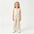 thumbnail image 2 of BOOMNY Girls 2 Peice Suits British Sleeveless Suit Vest Pants Sets for Kids Wedding Formal Dress Sets, 2 of 4