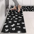 thumbnail image 2 of Kitchen Rugs Sets Of 2,Black Halloween Cat Skull Pattern Anti Fatigue Kitchen Mat Rugs Non Slip Washable,Decorative Kitchen Floor Mats for Kitchen,Sink,Laundry,17"X47", 2 of 5
