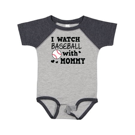 

Inktastic I Watch Baseball with My Mommy Gift Baby Boy or Baby Girl Bodysuit