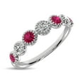thumbnail image 3 of Diamond 1/5 Ct.Tw. Alternate Ruby Stackable Ring in 14K White Gold, 3 of 4