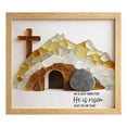 thumbnail image 2 of Handcrafted Sea Glass Wall Art, Resurrection Scene Decor With Light Wood Frame, for Easter Home Display, Color, 2 of 6