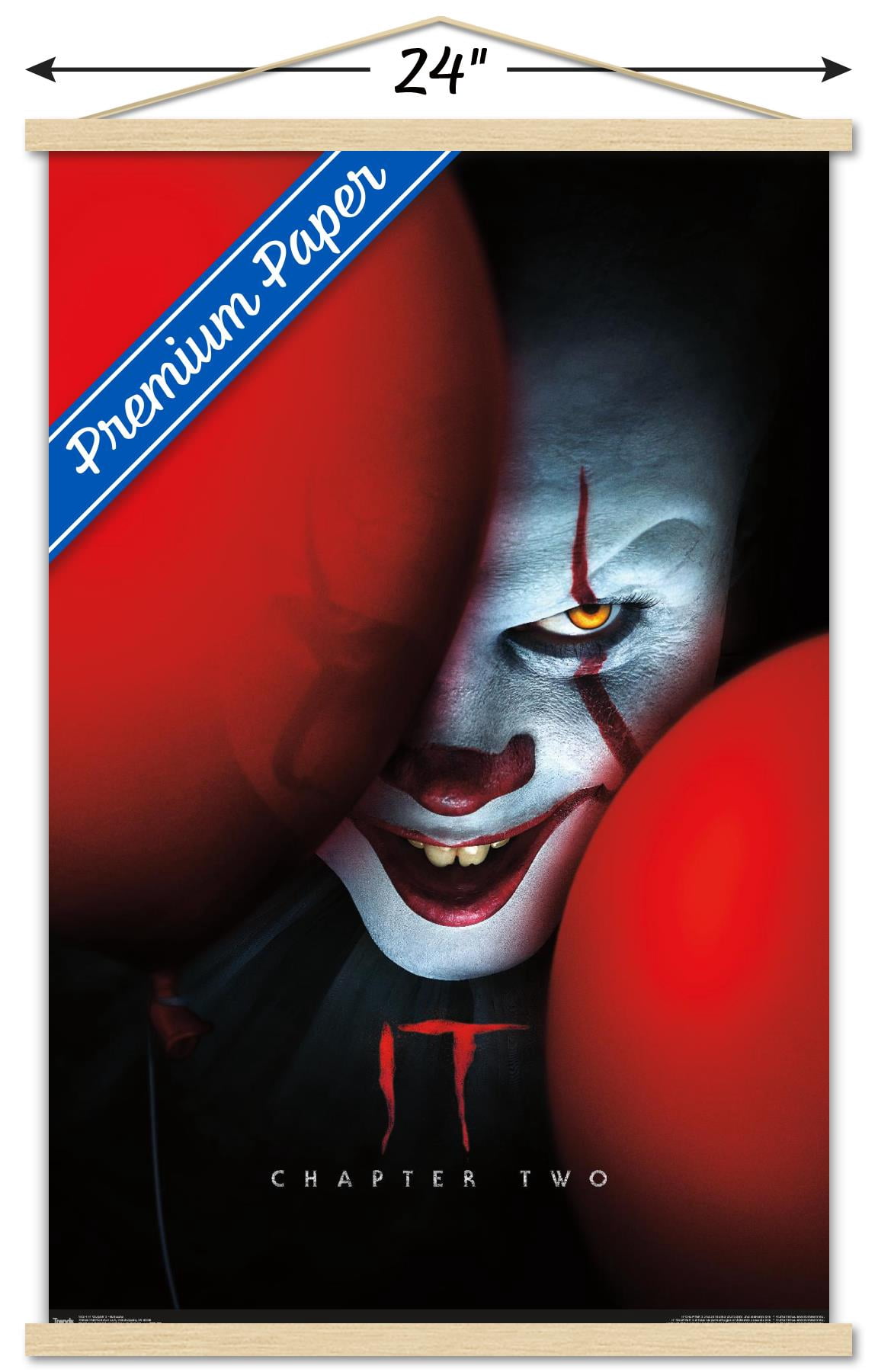 IT Chapter 2 - Balloons Wall Poster with Wooden Magnetic Frame, 22.375" x 34"