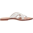 thumbnail image 2 of Sam Edelman Marinea White Leather Slip On Open Toe Strappy Flat Slides Sandals (WHITE, 5.5), 2 of 5