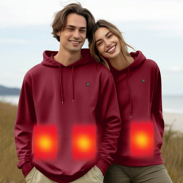 PRETXORVE Fashionable Heated Hoodie Long Battery High Capacity Battery Ergonomic