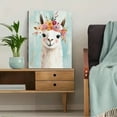 thumbnail image 5 of Floral Llama Canvas Wall Art， Perfect for Bedroom， Living Room， Bathroom， Nursery， and Office Decor, 5 of 8