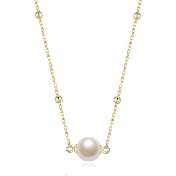 Handmade Freshwater Pearl Necklace 6-7mm White Aurora Pearl Pendant 14K Gold Filled Necklaces for Women Jewelry Gift NP11J