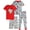 Red Gamer, variant on Quad Seven Boys' Snug Fit Pajama Set - 4 Piece Sleep Shirt, Pajama Pants and Shorts (4-12)