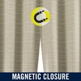 thumbnail image 5 of Sun Zero Dresden 2-pack Slub Detail Magnetic Closure 100% Blackout Grommet Curtain Panel Pair, 37"W x 84"L, Natural, 5 of 8
