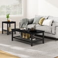 thumbnail image 4 of MIERES Living Room Coffee Table Set, Coffee Table and Side Table Combination, Metal Frame Coffee Table Set, Suitable for Living Rooms, Apartments, Offices, Black, 4 of 12