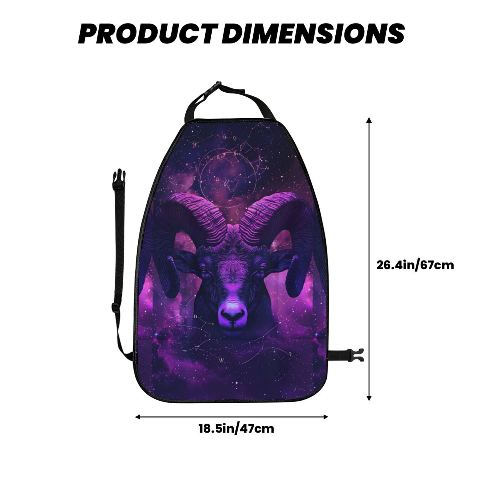 Xecao Purple Starry Sky Antelope Pattern Car Seat Back Protector 2 Pack Large Capacity Pocket, Kick Mats Back Seat Protector