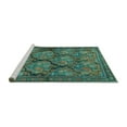 thumbnail image 2 of Ahgly Company Machine Washable Indoor Square Persian Turquoise Blue Traditional Area Rugs, 6' Square, 2 of 4