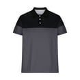 thumbnail image 3 of ZCFZJW Mens Polo Shirts Short Sleeve Regular Fit Performance Moisture Wicking Casual Collared Color Block Golf Polo Shirts for Men Gray XXL, 3 of 5